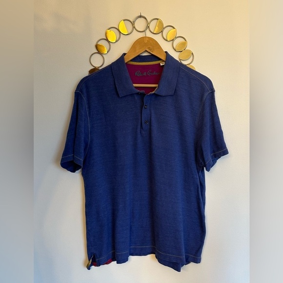 Robert Graham Polo Shirt Mens XL Classic Fit In Blue With Flip  Collar Patterned - Picture 1 of 11